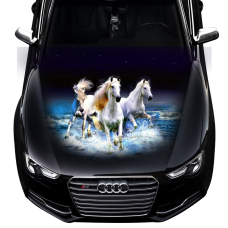 Наклейка на капот 3D TUNING STUDIO Коні чорний фон 1200х1500х0.080мм