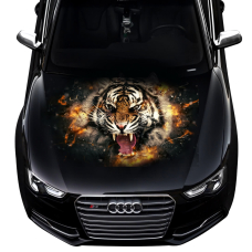 Наклейка на капот 3D TUNING STUDIO Тигр Вогонь 1200х1500х0.080мм