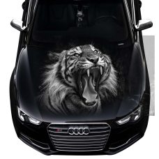 Наклейка на капот 3D TUNING STUDIO Тигр чорний фон 1200х1500х0.080мм