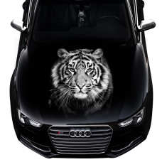 Наклейка на капот 3D TUNING STUDIO тигр чорно-білий 1200х1500х0.080мм