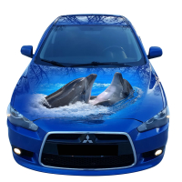 3д наклейка на капот 3D TUNING STUDIO Дельфіни M 1200х1500х0.080мм