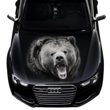 3д наклейка на капот 3D TUNING STUDIO Ведмідь BLK 1200х1500х0.080мм