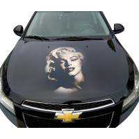 Наклейка на капот 3D TUNING STUDIO Монро 1200х1500х0.080мм чорний фон