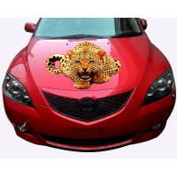 3д наклейка на капот 3D TUNING STUDIO Леопард Gold 790х860х0.080мм