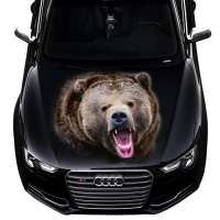 3д наклейка на капот 3D TUNING STUDIO Бурий ведмідь 1200х1500х0.080мм