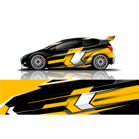 Спортивні смуги на авто 3D TUNING STUDIO Жовті 7800х1150х0.14мм
