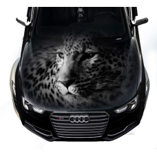 Наклейка на капот 3D TUNING STUDIO Леопард Білий 1500х1200мм