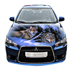 Наклейка на капот 3D TUNING STUDIO вовки взимку 2 1500х1200х0.080мм