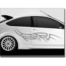 Наклейки смуги на авто 3D TUNING STUDIO Grey 1330х400х0.060мм=2штуки