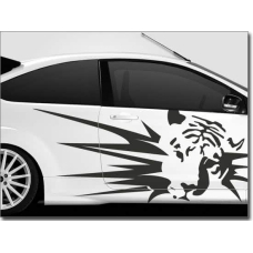 Наклейки смуги на двері авто 3D TUNING STUDIO Тигр 1500х490х0.075мм=2штуки