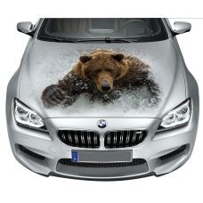 3д наклейка на капот 3D TUNING STUDIO Бурий Ведмідь 1200х1500х0.080мм