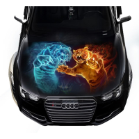 Наклейка на капот 3D TUNING STUDIO Тигри D 1500х1200х0.080мм