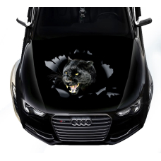 3д наклейка на капот 3D TUNING STUDIO Пантера BLK-OR 1200х15000х080мм