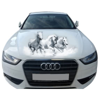 3д наклейка на капот 3D TUNING STUDIO Коні 3 1200х1500х0.080мм