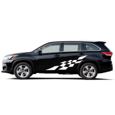 Наклейки смуги на авто 3D TUNING STUDIO Шахи WHT 2600х400х0.070мм