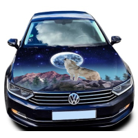 Наклейка на капот 3D TUNING STUDIO Вовк місяць 2 1500х1200х0.080мм