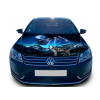 Наклейка на капот 3D TUNING STUDIO Вовки та Місяць 1500х1200х0.080мм