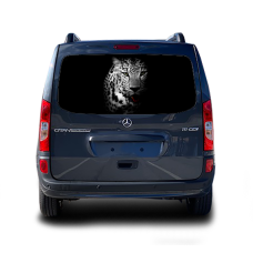 3д наклейка на заднє скло 3D TUNING STUDIO Леопард WH 1498х700х0.18мм