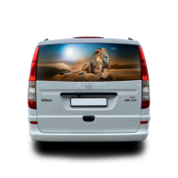 3д наклейка на заднє скло 3D TUNING STUDIO Лев -111 1498х700х0.18мм