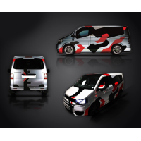 Геометричний камуфляж на мікроавтобус 3D TUNING STUDIO Red 4660х980х0.060мм