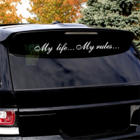 Наклейка на заднє скло 3D TUNING STUDIO My life My rules 600х85х0.060мм