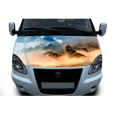 Наклейка на капот мікроавтобуса 3D TUNING STUDIO Газель Вовки 1750х750х0.080мм