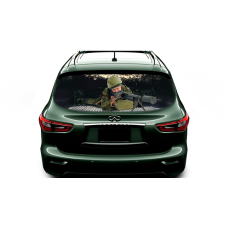3д наклейка на заднє скло авто 3D TUNING STUDIO Кулемет 1480х700х0.18мм
