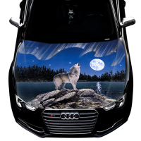 Наклейка на капот 3D TUNING STUDIO Вовк Місяць Камні 1200х1500х0.080мм