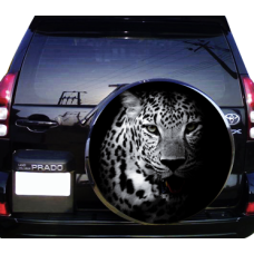 Наклейка на запаску 3D TUNING STUDIO Леопард чорно білий 750х750х0.15мм