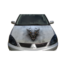 Наклейка на капот 3D TUNING STUDIO Дракон чорно-білий 1500х1200х0.080мм