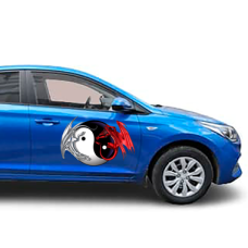 Наклейка на двері авто 3D TUNING STUDIO Інь Янь 680х450х0.15мм