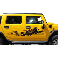 Наклейки смуги на авто 3D TUNING STUDIO Тигр 1500х490х0.060мм=2штуки