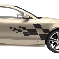Наклейки смуги на бік авто 3D TUNING STUDIO Шахи-2 1240х480х0.070мм=2 штуки