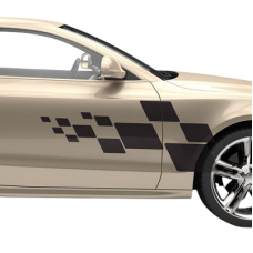 Наклейки смуги на бік авто 3D TUNING STUDIO Шахи-2 1240х480х0.070мм=2 штуки