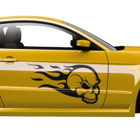 Смуги наклейки на двері авто 3D TUNING STUDIO Череп 700х350х0.060мм=2штуки