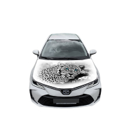 Наклейка на капот 3D TUNING STUDIO Леопард білий WTW 1500х1200х0.080мм