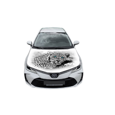 Наклейка на капот 3D TUNING STUDIO Леопард білий WTW 1500х1200х0.080мм