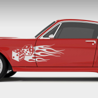 Смуги на бік авто 3D TUNING STUDIO Кубики нарди полум’я 1150х400х0.15мм=2штуки