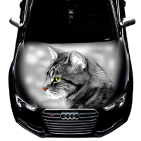 Наклейка на капот 3D TUNING STUDIO Кіт сірий фон 1500х1200х0.080мм