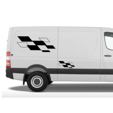 Смуги наклейки на мікроавтобус 3D TUNING STUDIO Ромби 1750х490х0.060мм=2штуки