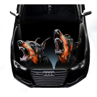 Наклейка на капот 3D TUNING STUDIO Добермани 1500х1200х0.080мм