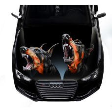 Наклейка на капот 3D TUNING STUDIO Добермани 1500х1200х0.080мм