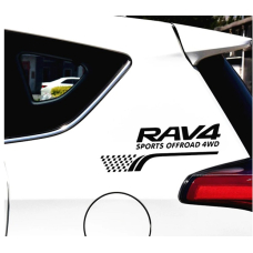 Наклейка смуги 3D TUNING STUDIO Toyota RAV4 440х163х0.070мм=2штуки