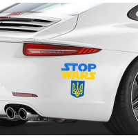 Наклейка на авто 3D TUNING STUDIO Стоп війні в Україні 300х300х0.15мм