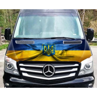 3д наклейка на капот мікроавтобуса 3D TUNING STUDIO Прапор Тризуб України 1880х1040х0.080мм