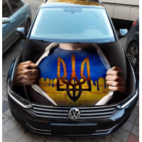 Наклейка на капот 3D TUNING STUDIO Прапор тризуб України 1500х1200х0.080мм