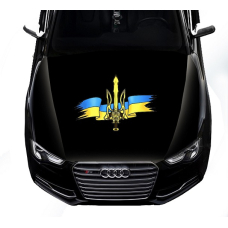 Наклейка на капот 3D TUNING STUDIO Прапор тризуб України 350х490х0.15мм