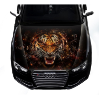 3д наклейка на капот 3D TUNING STUDIO Тигр скло 1500х1200х0.080мм