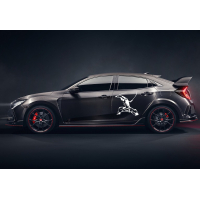 Наклейки на двері авто 3D TUNING STUDIO Козак Шаблі 490х490х0.060мм=2штуки