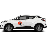 Наклейки на авто 3D TUNING STUDIO Самурай 490х450х0.15мм=2штуки